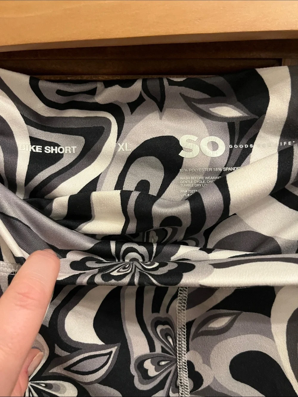 SO Black and White Floral-Print Bike Shorts